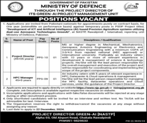 Advertisement Of National Aerospace Science & Technology Park NASTP Jobs 2024